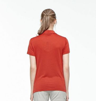 女彈性雙色POLO針織上衣