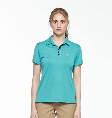 女彈性雙色POLO針織上衣